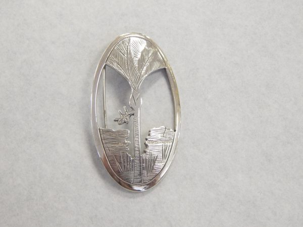 Silver Nikau Palm Tree Brooch-Pendant