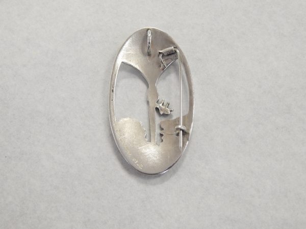 Silver Nikau Palm Tree Brooch-Pendant - Image 2
