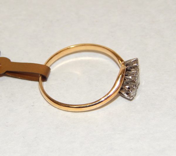 3 Stone Diamond Cross Over Ring Valued $2,570 - Image 4