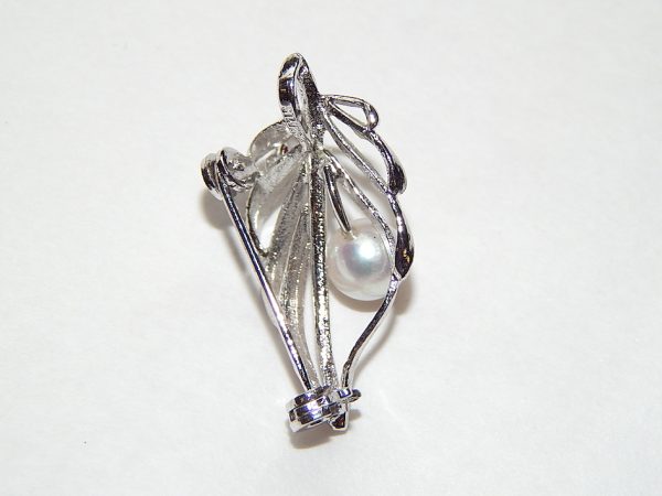 Sterling Silver Cultured pearl and Ruby Pendant Necklace - Image 3