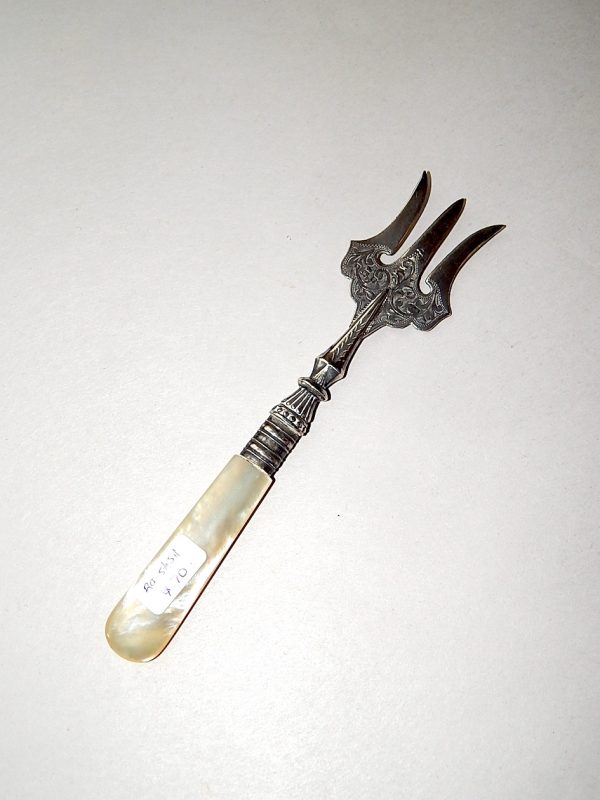 Sterling Silver Antique Fork with Mother of Pearl Handle