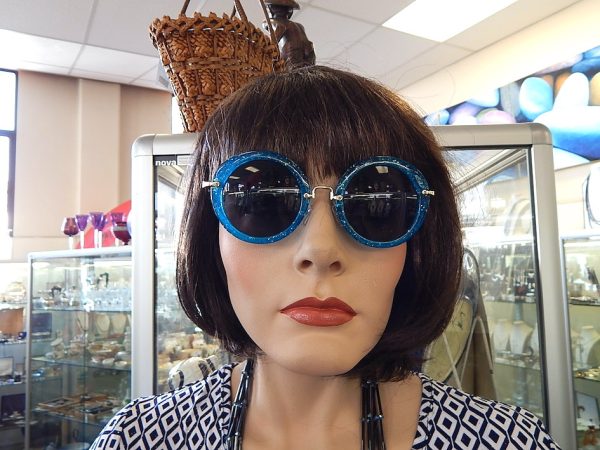 Blue Sparkle Sun Glasses - Image 2