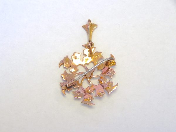 Victorian 9ct Rose Gold Seed Pearl Pendant-Brooch - Image 3