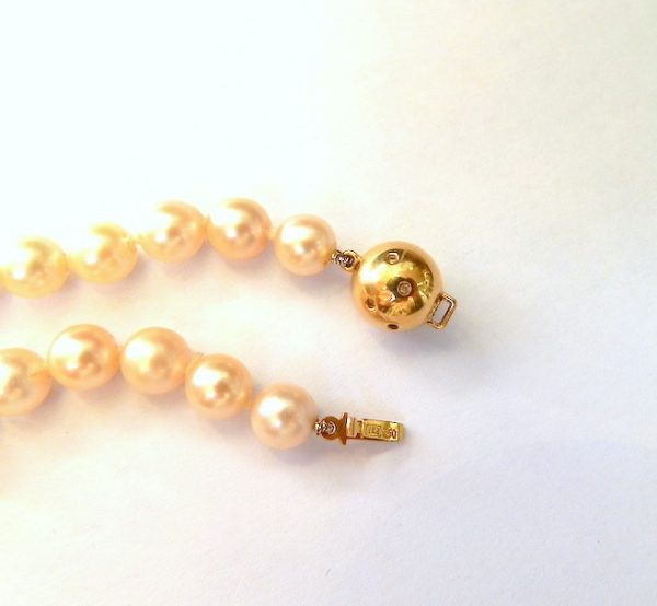 Stunning Cultured Pearls 18ct Gold & Diamond Clasp - Image 3
