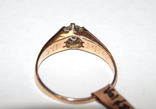 18ct Yellow and White Gold Antique Diamond Ring - Image 5