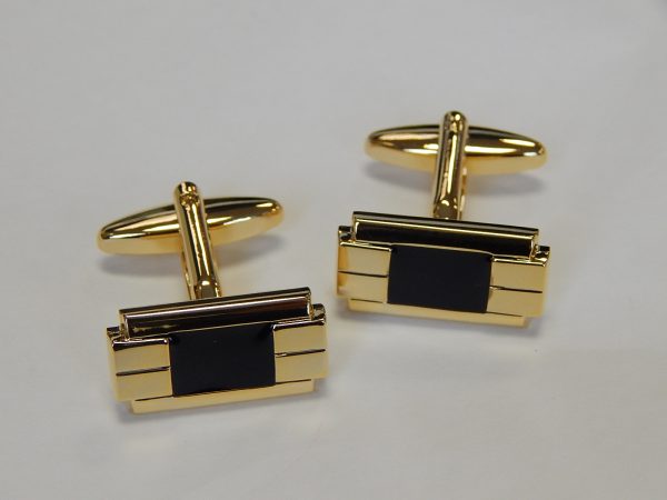 Gold Coloured Deco cuff Links