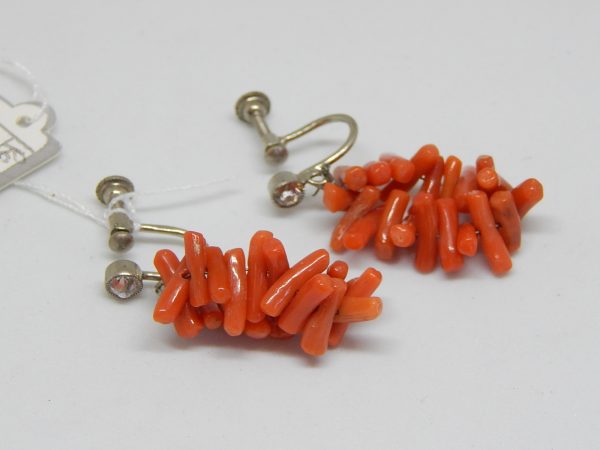 Vintage Orange Coral drop earrings