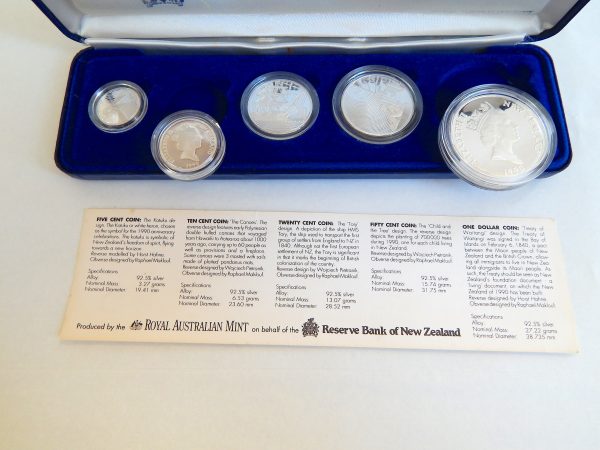 1990 NZ Five Coin Silver Proof Set - Image 3