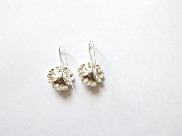 Sterling Silver & Gold Flower Earrings - Image 3