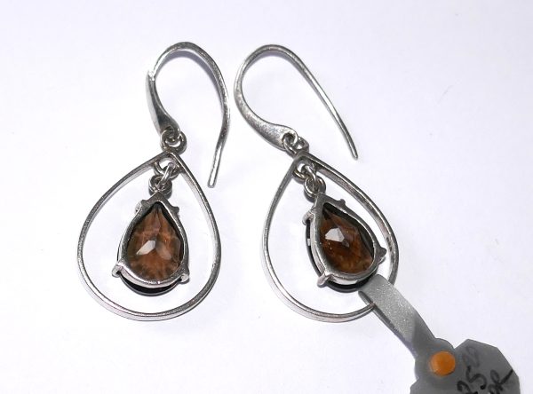 Sterling Silver and Smokey Quartz drop earrings - Image 2