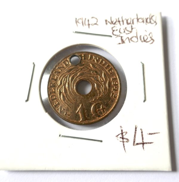 1942 Netherland East Indies coin. holed