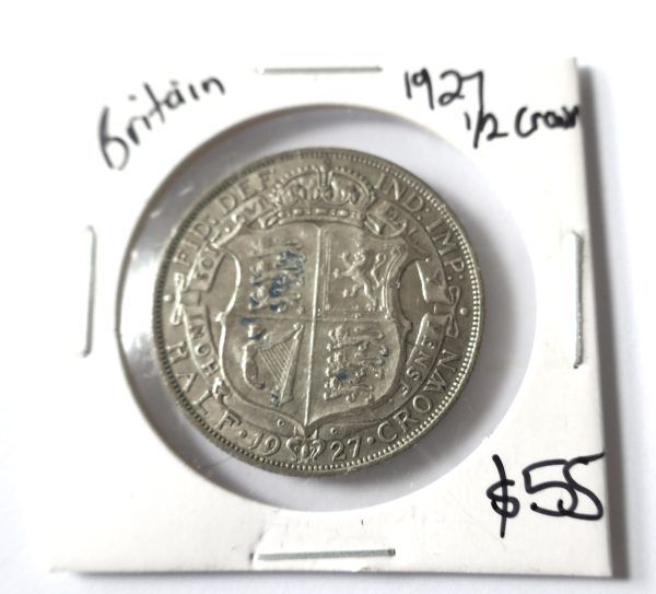 British 1927 half Crown coin