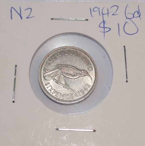 1942 NZ Sixpence