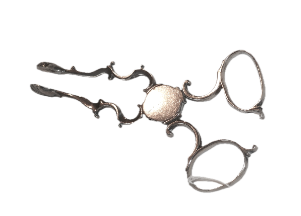 Early Sterling Silver Scissor Type Tongs - Image 4