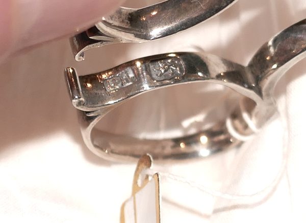 Early Sterling Silver Scissor Type Tongs - Image 3