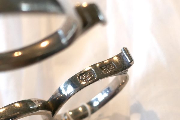 Early Sterling Silver Scissor Type Tongs - Image 2