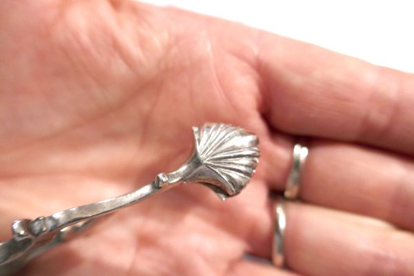 Early Sterling Silver Scissor Type Tongs - Image 6
