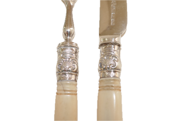 Ivory handled 12 place fruit knife and fork setting - Image 3