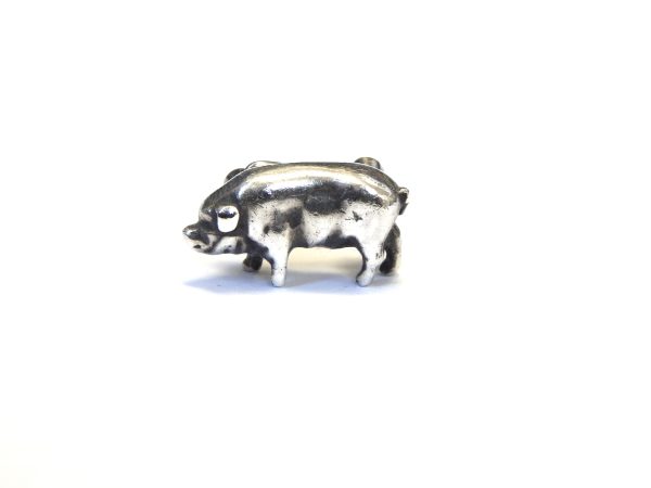 Sterling Silver Pig Brooch