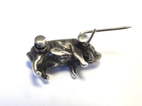 Sterling Silver Pig Brooch - Image 2