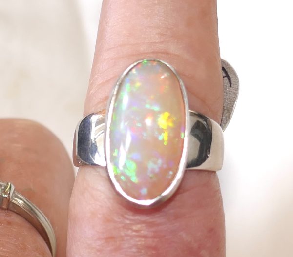Sterling Silver and Opal dress ring