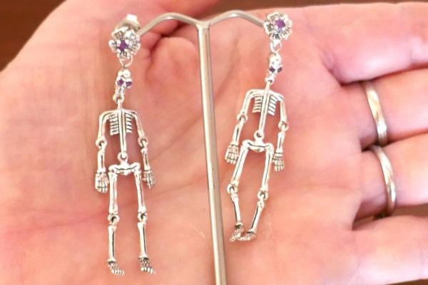 Sterling Silver Skeleton Drop Earrings
