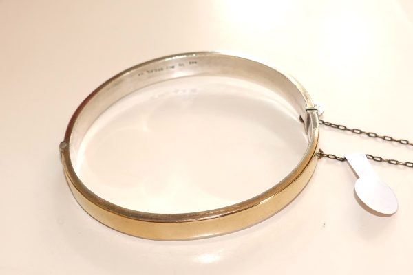 1/5th 9ct Gold on Sterling Silver Snap bangle - Image 2