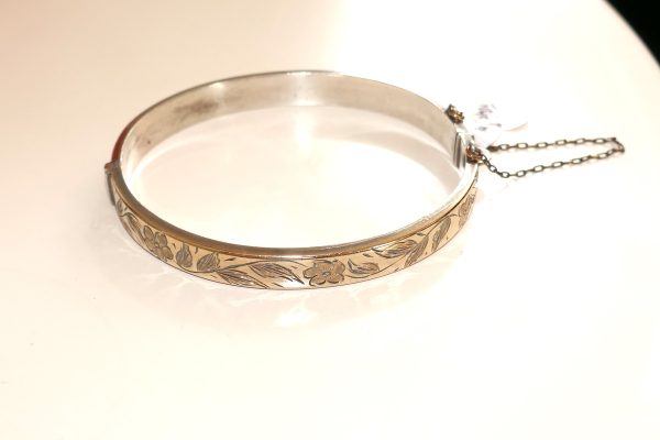 1/5th 9ct Gold on Sterling Silver Snap bangle