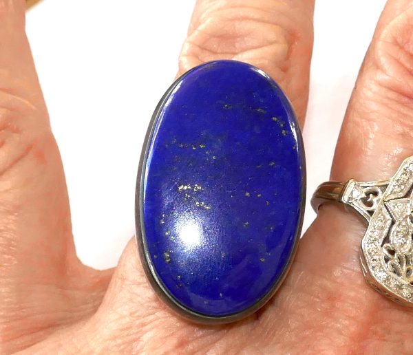 Lapis lazuli Sterling Silver ring with large stone - Image 2