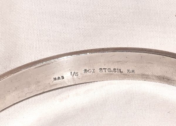 1/5th 9ct Gold on Sterling Silver Snap bangle - Image 3