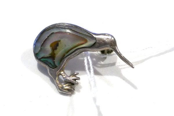 Little NZ Kiwi Silver & Paua Brooch