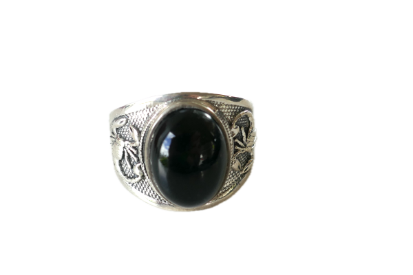 New Large Silver and Onyx Scorpion Signet Ring