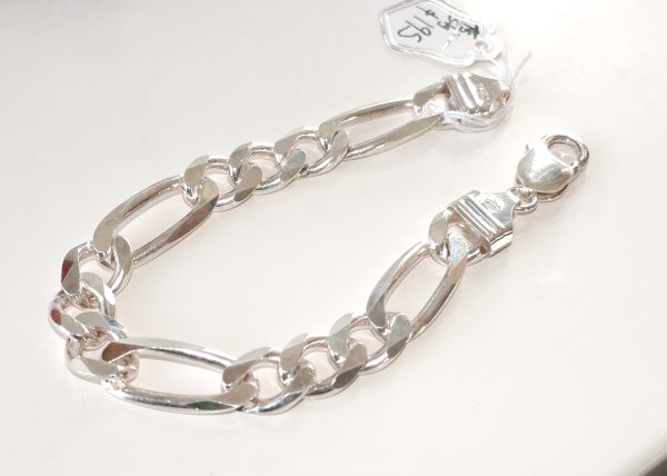 New 32 gram Silver Figaro Chain Bracelet - Image 2