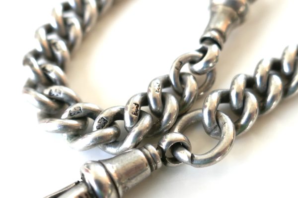 Antique Sterling Silver Fob Chain - Image 6