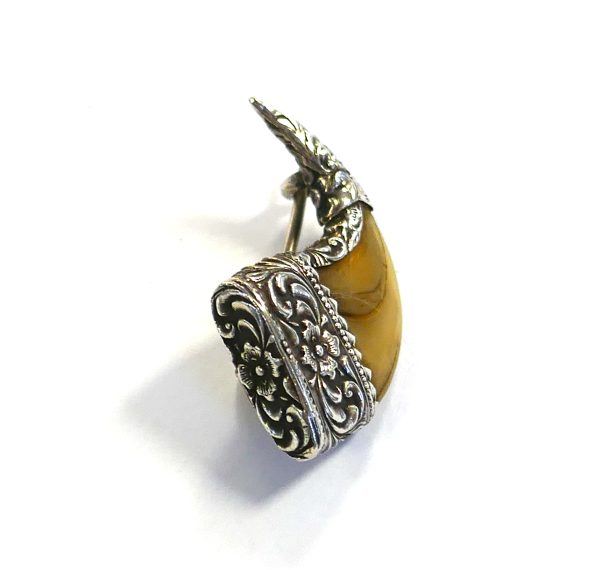 Tigers Claw Silver capped VINTAGE Brooch - Image 3