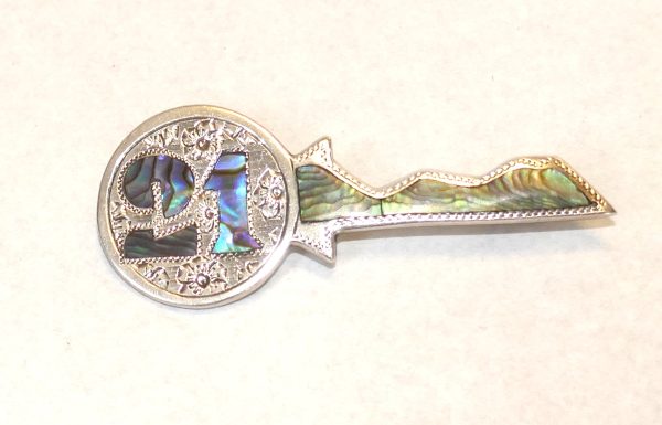 Vintage Sterling Silver and Paua 21st Brooch