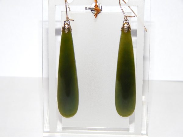 Vintage Greenstone Drop Earrings