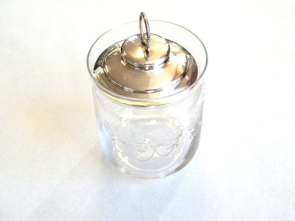 Antqiue Jam Jar with Sterling Silver Lid - Image 3