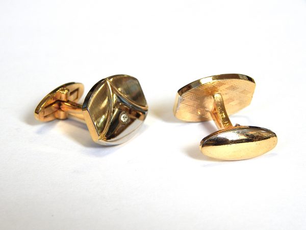 Vintage Two Tone Cuff Links - Image 4