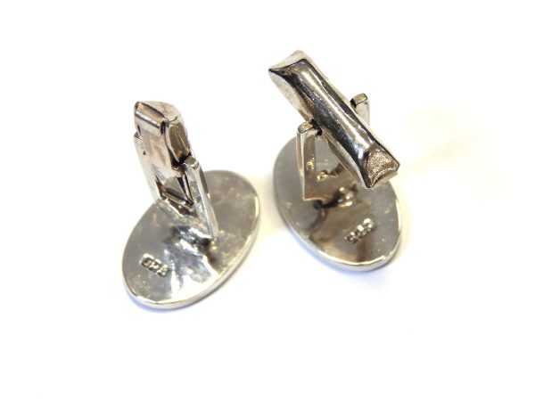 Classic Timeless Oval Sterling Silver Cuff Links - Image 3