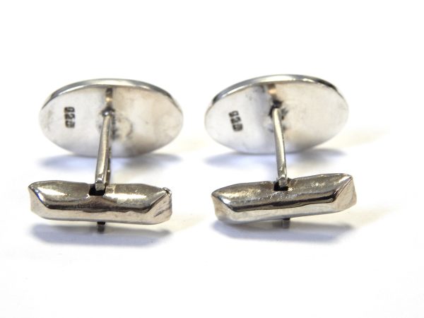 Classic Timeless Oval Sterling Silver Cuff Links - Image 2