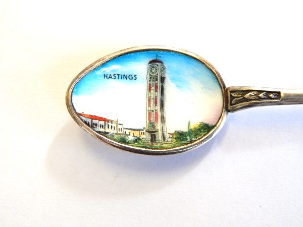 Vintage Enameled Souvenir Teaspoon Hastings NZ - Image 2