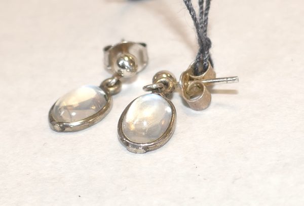 Antique Silver and Moonstone little drop earrings