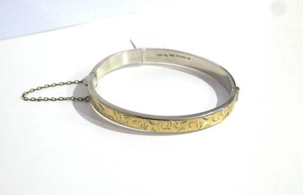 Vintage Silver with 1/5th Gold, Snap Bracelet - Image 4