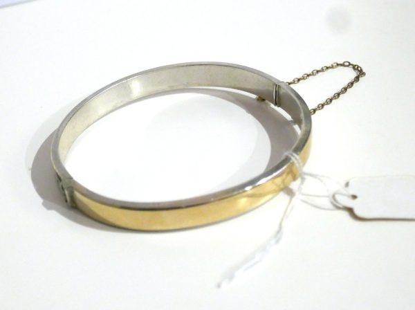 Vintage Silver with 1/5th Gold, Snap Bracelet - Image 3
