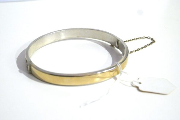 Vintage Silver with 1/5th Gold, Snap Bracelet - Image 2