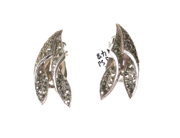 Sterling Silver Marcasite Clip Earrings
