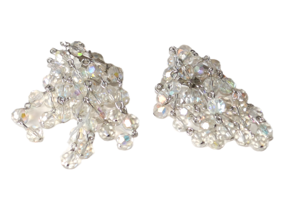 Clip on Multi Crystal bead Earrings