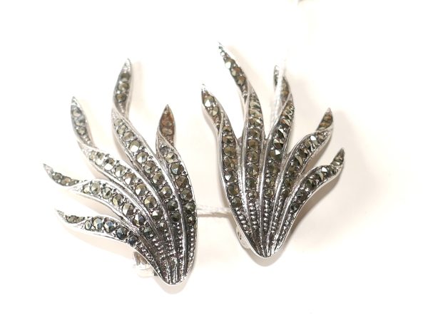 Sterling Silver and Marcasite clip on earrings