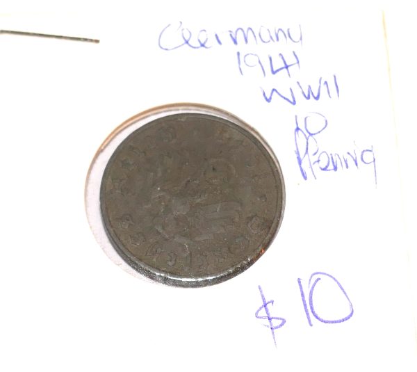 German 1941,  WW2 10 Pfening coin - Image 2